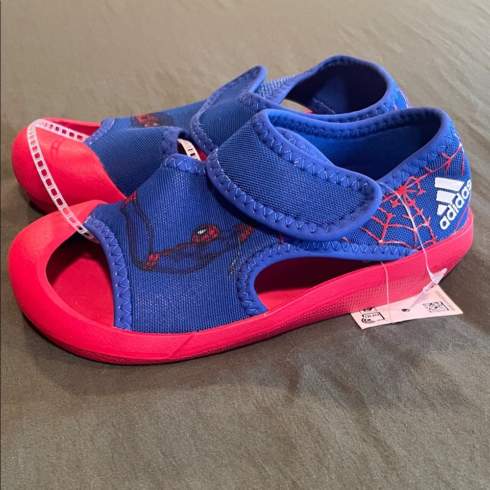 Adidas Kids Spider-Man Blue and Red Sandals